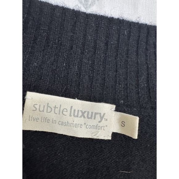 Black V Neck Sweater Dress Minimalist Style Casual Everyday Staple - Picture 4 of 6